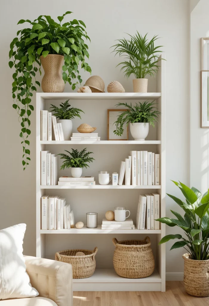 Coastal or Botanical Theme to Your Shelves