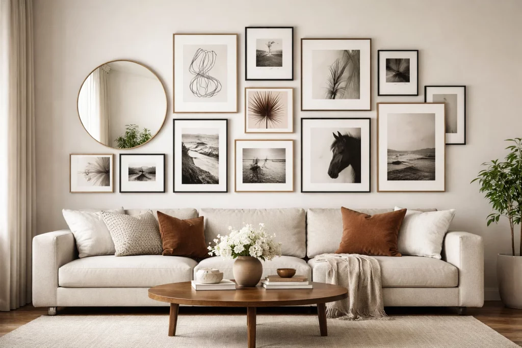 Gallery Wall with Personal Artwork