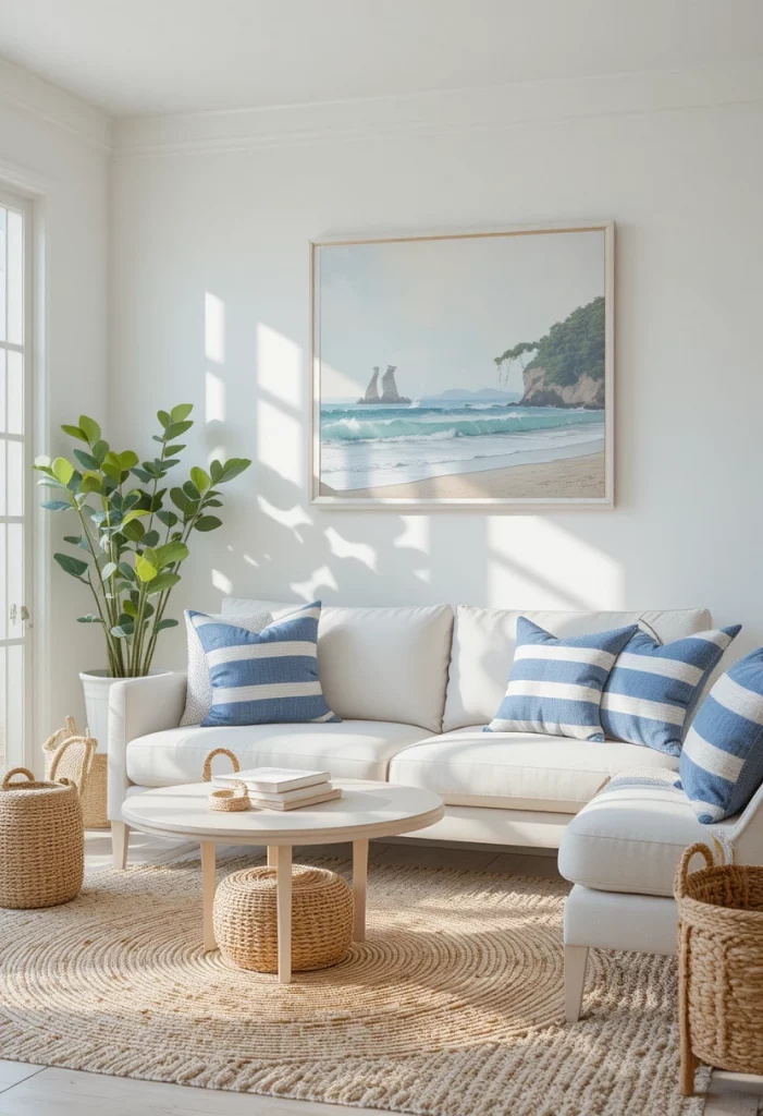 Incorporate a Blue and White Color Palette