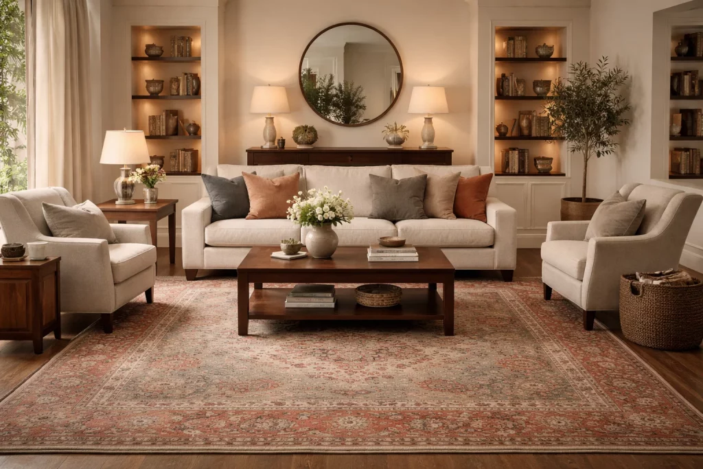 Large Format Rugs as Room Anchors