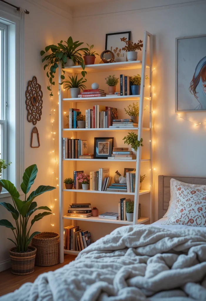 Repurposed Ladder Bookshelf