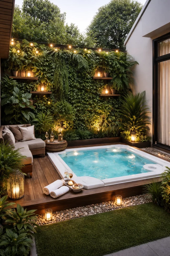 Small Backyard Outdoor Jacuzzi Idea