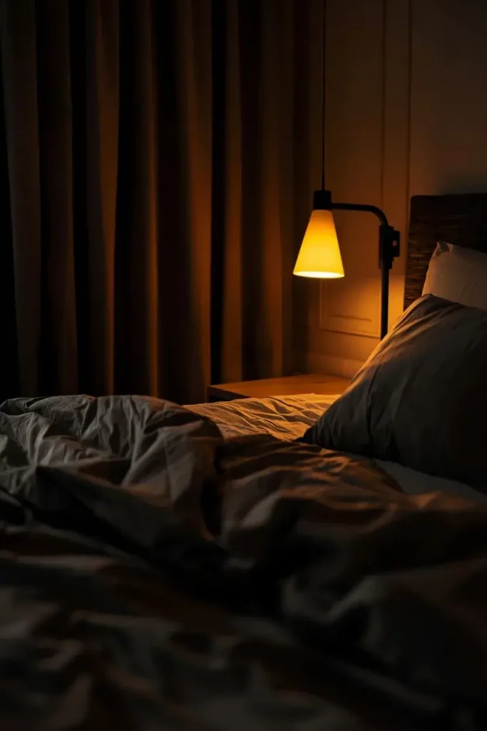 yellow bedside lamps creating warm cozy bedroom lighting