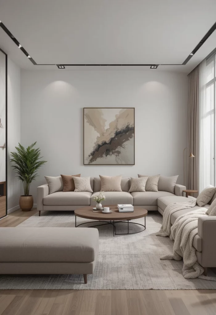 Modern aesthetic living room with sleek furniture and clean design